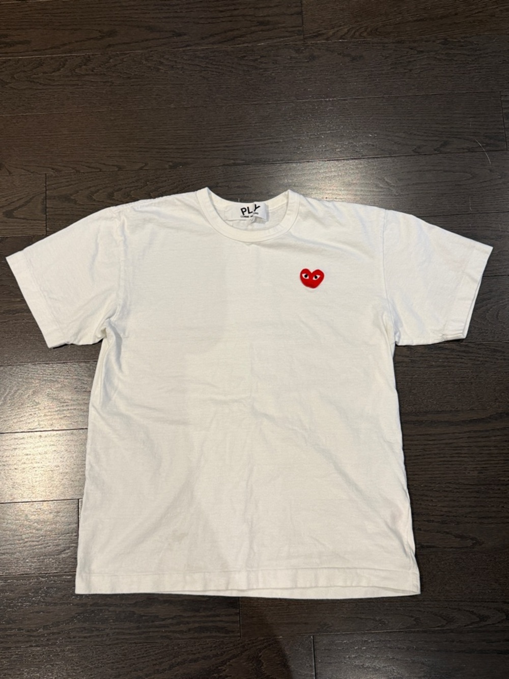 PLAY Comme des Garcons white tshirt Large